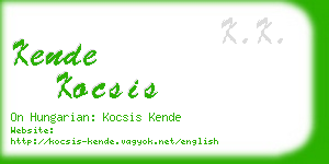 kende kocsis business card